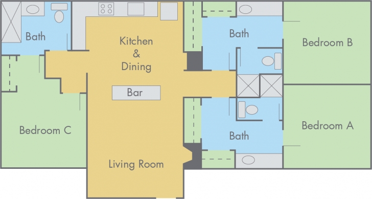 Top Suites At Adobe Floor Plan - 3 Bedroom, 3 Bathroom Flat Picture Of 3 Bedroom Flat Plan Photo