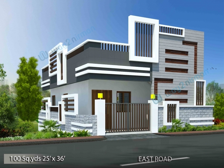 Wonderful 100-Sq.yds@25X36-Sq.ft-North-Face-House-2Bhk-Elevation-View House North Face Elevationsfirstflor Pic