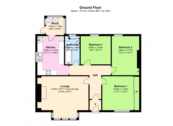 Wonderful Bedroom Floor Plan Bungalow - House Plans | #6741 Floor Plan 3 Bedroom Bungalow House Photo