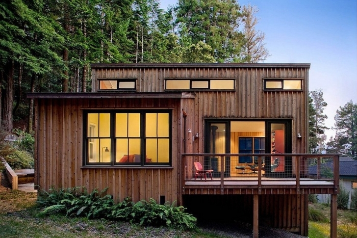 Wonderful Small Modern Cabin Plans With Outdoor Chair Ideas | Nytexas Modern Cabin Plans Image