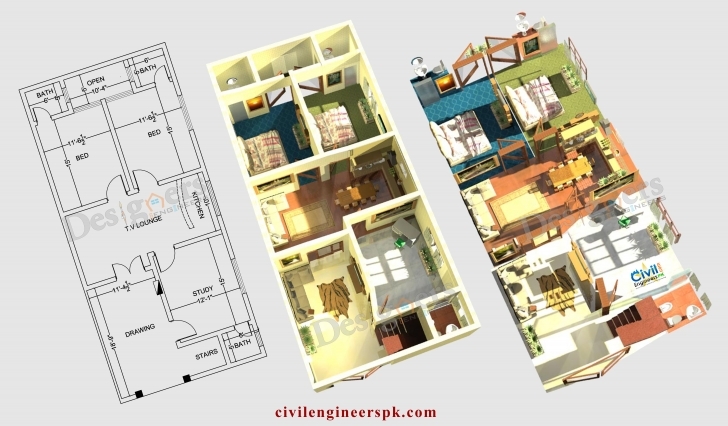 Wonderful Stylish Inspiration Ideas House Designs Floor Plans Pakistan 15 3D 15 Marla Only House Design In Pakistan Pic